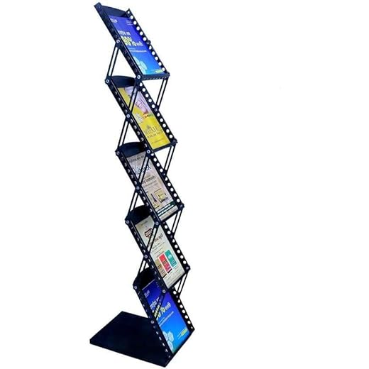 Metal Brochure Stand Rack 5 RACK BLACK