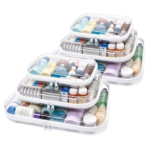TenKa Clear Hard Shell Zipper Case, 6 Pack Extra Large Clear Zipper Pouches for Travel, Waterproof Hard Plastic Storage Bags for Office Supplies, Toys, Toiletry & Makeup (2M+2L+2XL) by TenKa - Used condition - US$22.07