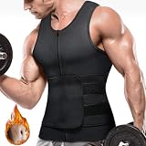 PHIONXEI Men Sweat Vest Waist Trainer,Workout Sauna Vest for Men, Adjustable Men Sauna Sweat Suit Bo