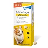 Advantage Chewable 225mg Chewable Tablets for Dogs >5.5-11kg (1 pack), Flea and Tick Treatment, Fast Acting Kills Fleas Within Hours, Prevention Lasts For A Month, Easy To Administer