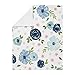 Sweet Jojo Designs Navy Blue and Pink Watercolor Floral Baby Girl Receiving Security Swaddle Blanket for Newborn or Toddler Nursery Car Seat Stroller Soft Minky - Blush Green White Shabby Chic Flower