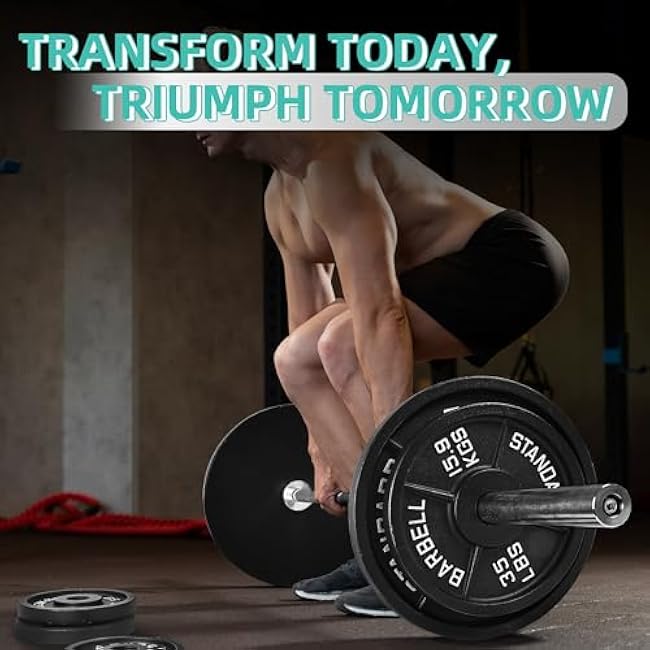 Olympic 2-Inch Cast Iron Barbell Set, Including 255 Pounds Weight Plates Set & 7FT Olympic Bar (300 Pounds Total), Multiple Packages