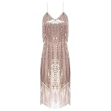 DQQJGYF Fringe Dress Women Women Sequin Latin Dance Performance Costume Rumba Cha Cha Tango Dancewear Straps Fringed Dress Tiered Tassels Dresses(Champagne,S)