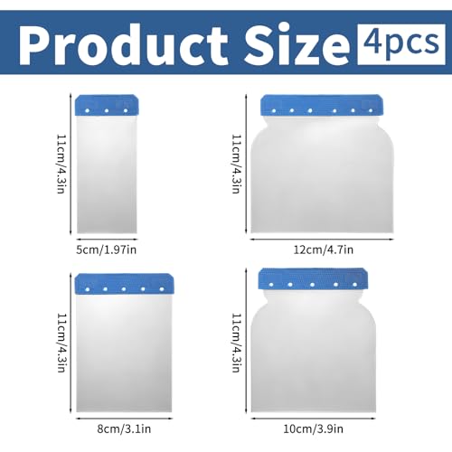 image for JIEYAO 4Pcs Stainless Steel Body Filler Spreader, 4 Sizes Metal Putty 