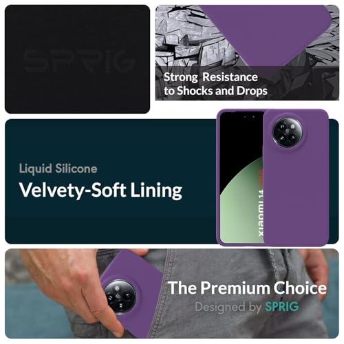 Image of SPRIG Compatible with Mi 14 Civi Premium SilkTone Back Cover Drop Tested Shock Proof Mobile Case for Men, Women, Boys and Girls with Camera Protection (Purple)