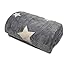 THE NIFTY NOOK | Glow in The Dark Throw Blanket | Glowing Starry Print | Luxuriously Soft 100% Polyester Fleece | Novelty Gift for Adults and Children | 54 Inches x 61 Inches | Grey