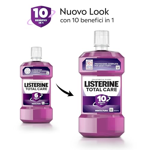 Listerine Total Care, Collutorio Al Gusto Di Menta Pura, Collutorio Con 10 Benefici In 1 Per Una Protezione Completa E Denti Più Forti, Per Un'igiene Orale Completa, 4X750 Ml – Esclusiva Amazon - 7