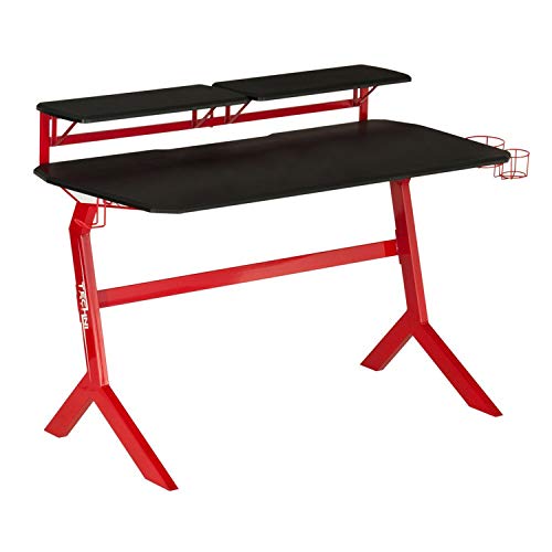 Techni Sport Red Stryker Gaming Desk With Mdf Panel, Computer Desk With Scratch Rust Resistance Steel Frame, Red #TOP1