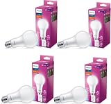 PHILIPS LED 100-60-40W A21 4-Pack 3-Way Soft White (2700K) 1600-800-450 Lumen (14-8-5W = 100-60-40W) Frosted Flicker-Free Light Bulbs