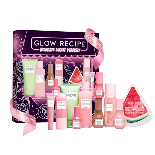 Glow Recipe Skin Care Set Holiday 2025 Vault - Korean Night Market - Limited Edition 10-Piece Gift Set with Full Size Skincare & Makeup Favorites