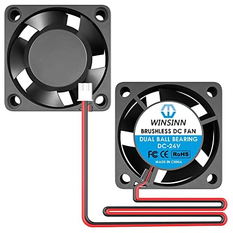 WINSINN 40mm Fan 24V, 3D Printer Micro 24 Volt Fans 4020 Dual Ball Bearing, Brushless Cooling 40mmx20mm 2PIN (Pack of 2Pcs) Cover