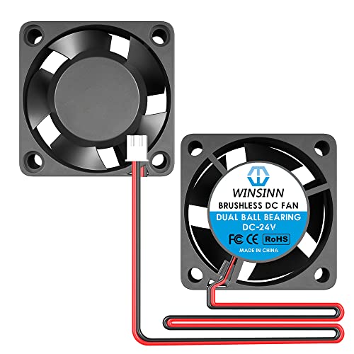 the micro 3d printer - WINSINN 40mm Fan 24V, 3D Printer Micro 24 Volt Fans 4020 Dual Ball Bearing, Brushless Cooling 40mmx20mm 2PIN (Pack of 2Pcs)