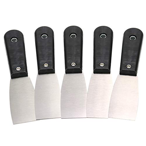 Leishent Putty Knife Paint & Wall Scraper - Ergonomic Comfort Handle - Perfect For Spackle, Spreading Scraping Walls, Floors, Tile,5 Pcs,1.5Inch #TOP16