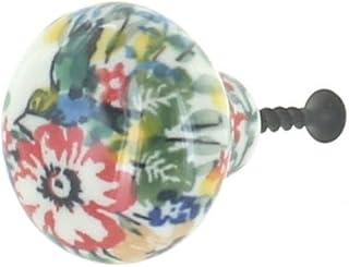 Blue Rose Polish Pottery - Red Hummingbird Drawer Pull - 1.25" Long - Ceramic Cabinet Knob, Decorative Hardware for Dressers, Cabinets & Furniture