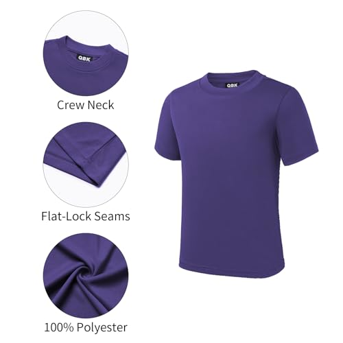 Image of QBK 2T to Youth Neon Shirt Kids UPF 50+ Dry Fit Athletic Short Sleeve Rash Guard T Shirts for Boys Girls Sports Undershirt