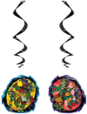 Miniatura 4 de TMNT - Juego de decoración de fiesta de cumpleaños de Tortugas Ninja Mutantes Adolescentes incluye 1 pancarta de feliz cumpleaños, 3 decoraciones de