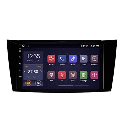 FDGBCF Android 10 pekskärm bilstereo stöder Bluetooth röstsamtal/USB/GPS-navigering/FM/Wifi/spegellänk/backkamera/SWC, för Benz E-Class W211/CLS W219/G-Class W463