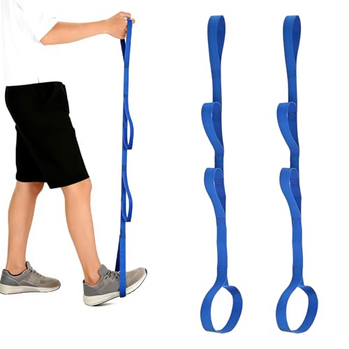 Leg Lifter Mobility Aid for Bed and Chair Assistance Support for Post-Surgery Recovery and Daily Living Activities Two-Piece Blue Leg Lifter Strap Set
