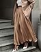 BTFBM Satin Skirts for Women Spring Fashion 2026 Elegant Flowy A-Line Cocktail Formal Silk Maxi Skirt Night Out Outfits(Coffee, Large)
