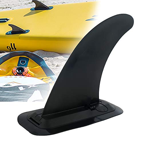 You's Auto Aleta para tabla de surf de kayak, aleta central desmontable de PVC, color negro, resistente para kayak, canoa, barco, remo