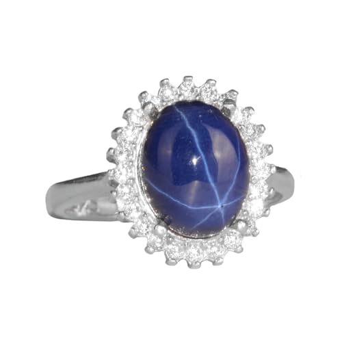 Bague saphir étoilé naturel KAMBO le bijou bleu idéal pour vos soirées