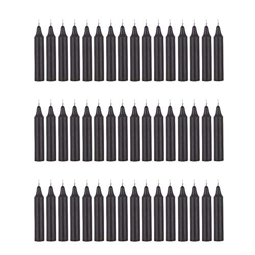 Mega Candles 48 Pcs Unscented Black Straight Taper Candle, Hand Poured Wax Candles 4 Inch X 3/4 Inch, Home Décor, Wedding Receptions, Baby Showers, Birthdays, Celebrations, Party Favors & More #TOP1