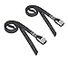 Powertye 1" x 8ft Cam Buckle Lashing Strap Made in USA with Protective Rubber Pad, Black 2-Pack