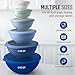 Zulay Kitchen 12 Piece Plastic Mixing Bowls with Leak-Proof Lids Set - Microwave and Freezer Safe Kitchen Mixing Bowls for Preparing, Serving and Storing - Large Nesting Bowls (Blue Ombre)