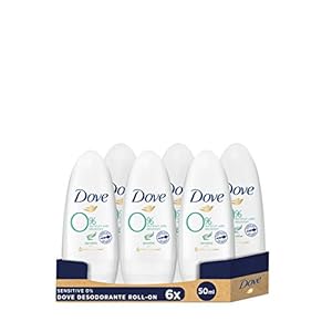 Dove Sensitive 0% Desodorante Roll On 48h Sin Aluminio Ni Alcohol para Mujer y Pieles Sensibles con 1/4 Crema Hidratante…