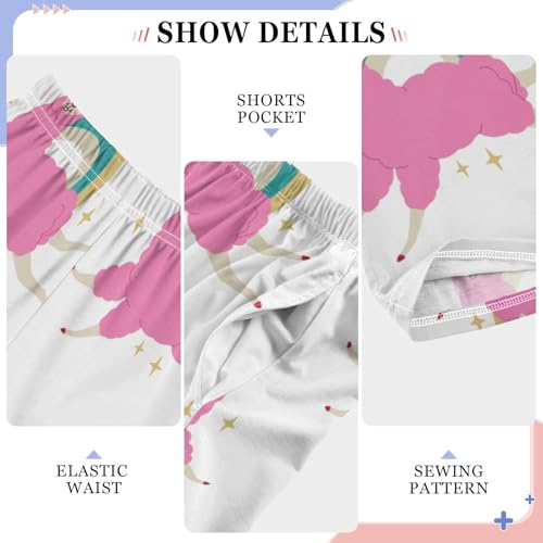 Llama Rainbow Boys Pants Boys Athletic Pants Long Pant for Boywith Pockets Wide-Leg Size 6-14Y4