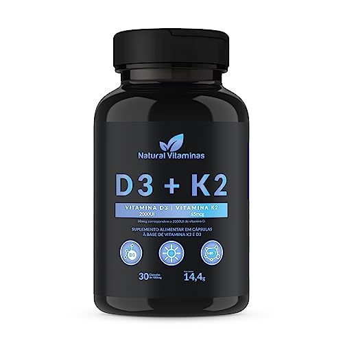 Vitamina D3 200UI + Vitaminas K2 65mcg (MK-7) 1 Pote com 30 Cápsu...