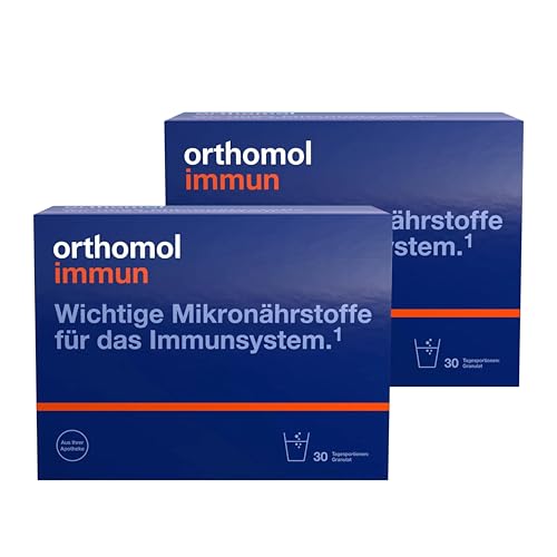 Orthomol Immun Granulat: 25 wichtige Nährstoffe zur Unterstützung des Immunsystems* u.a. mit Vitamin C Vitamin D und Zink als Beitrag zu einer normalen Funktion des Immunsystems 2x30 Tagesportionen