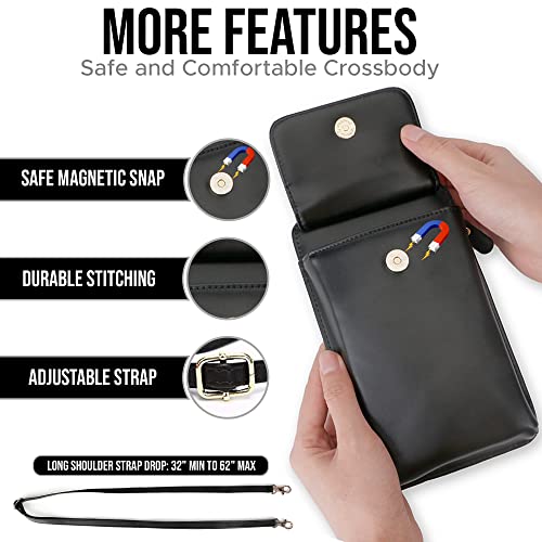 Image of Claasico Crossbody Phone Purse for Women - RFID Phone Case Wallet w /Magnetic Closure & Separate Zipper Pocket Crossbody Bag