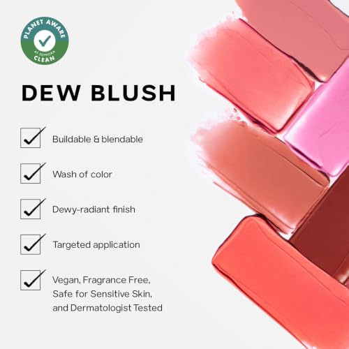 Saie Blush & Glow Gift Set - Dew Blush in Lady & Glowy Super Gel Liquid Highlighter & Makeup Primer in Warmglow - Skincare Infused Everyday Makeup Kit for a Flushed, Dewy Glow - Vegan (2 Count)