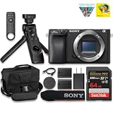 Sony Alpha a6400 Mirrorless Camera: Compact APS-C Interchangeable Lens Digital Camera with Real-Time Eye Auto Focus - E Mount Compatible Cameras - ILCE-6400/B Pro Bundle