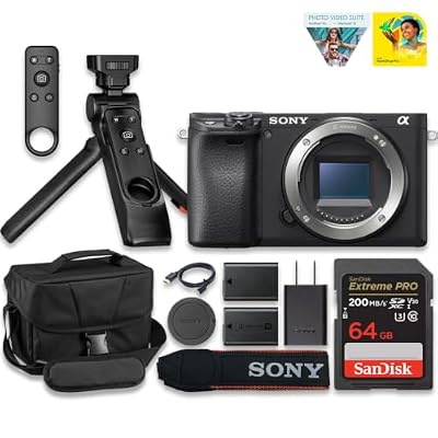 Sony Alpha a6400 Mirrorless Camera: Compact APS-C Interchangeable Lens Digital Camera with Real-Time Eye Auto Focus - E Mount Compatible Cameras - ILCE-6400/B Pro Bundle