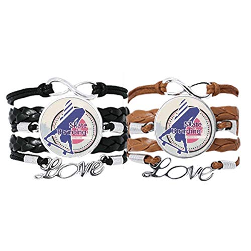 Pulsera de skate boarding de cuero el regalo ideal para parejas detallistas