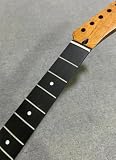 22 fret 25.5" Roasted Flame Maple electric guitar neck Ebony Fretboard dot inlay