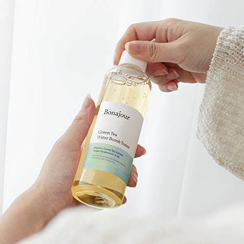 [Bonajour] Vegan Beauty Organic Green Tea & Hyaluronic Acid Facial Toner For Dry Skin - Vegan Cosmetics, 100% Pure Natural Moisturizer & High Moisture Type, Anti Aging, Anti Wrinkle, 7.2 Fl. Oz #TOP3