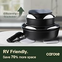 CAROTE 19pcs Ceramic Cookware Set Detachable Handle,Pots and Pans Non Stick — image 5
