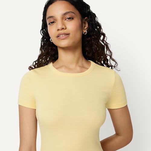 Image of Amazon Essentials Women's Slim-Fit Short-Sleeve Crewneck T-Shirt, Pack of 2