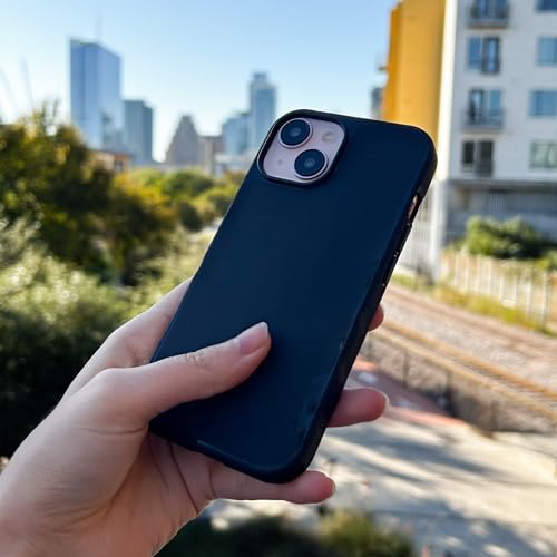 Smartish® iPhone 15 Magnetic Case - Gripmunk Compatible with MagSafe [Lightweight + Protective] Slim/Thin Grip Cover with Microfiber Lining for Apple iPhone 15 - Black Tie Affair - Thumbnail 7