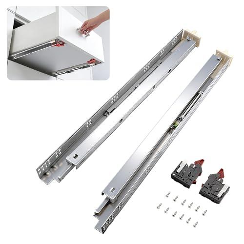 Knobonly 10 Pairs (20 Pcs) 21 Inch Undermount Drawer Slides, Soft Close Full Extension, 85lb Load Capacity, Complete with All Hardware for Whole Kitchen Cabinet Set