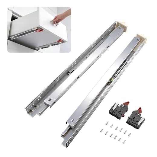 Knobonly 6 Pair 21" Soft Close Drawer Rails Full Extension, Undermount Zinc Plated Drawer Slides, Mounting Screws and Adjustable Locking Device Included, 85 lb Load Capacity