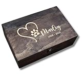 Personalized Pet Memory Keepsake Box Custom Engraved Wooden Memorial Box with Lid - Pet Loss Gift for Dogs or Cats Remembrance Storage Boxes for Ashes, Urns, Photos Forever Friend Always In Your Heart