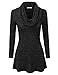 DOUBLJU Marled Cowl Neck A-Line Tunic Sweater Dress Top for Women with Plus Size Charcoal Medium