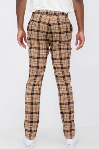 Men Plaid Slim Fit Trouser Pants4