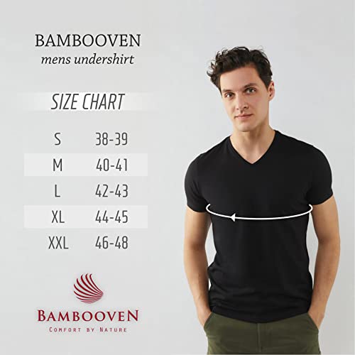 Bambooven Men’s V-Neck T-Shirt – Premium Bamboo, Super Soft, Breathable, Classic V-Neck, Modern Fitted T-Shirt, Men’s Undershirt Luxury Bamboo Fibers (3 Pack) #TOP7