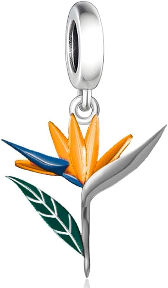 S925 Sterling Silve Flower Charms Fit Women Bracelets and Necklaces Bird of Paradise Lily Valley Beads Dangle Pendants DIY Jewelry Gift