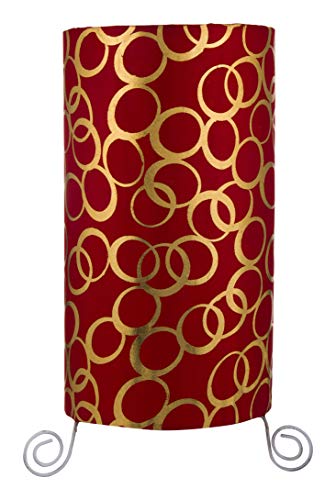 Image of Tucasa Printed Classic Circular Drum Table Lamp